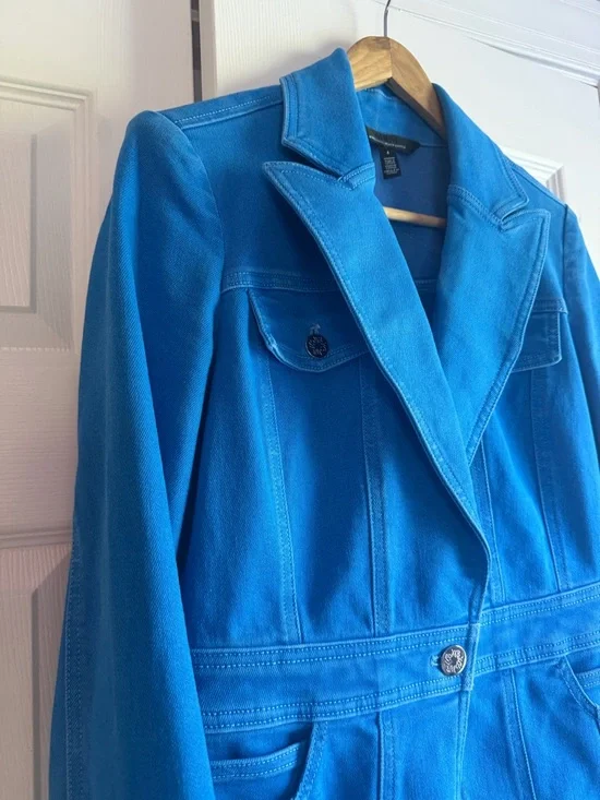 WHBM Women’s Blue Tailored Jean Jacket - Picture 5 of 14
